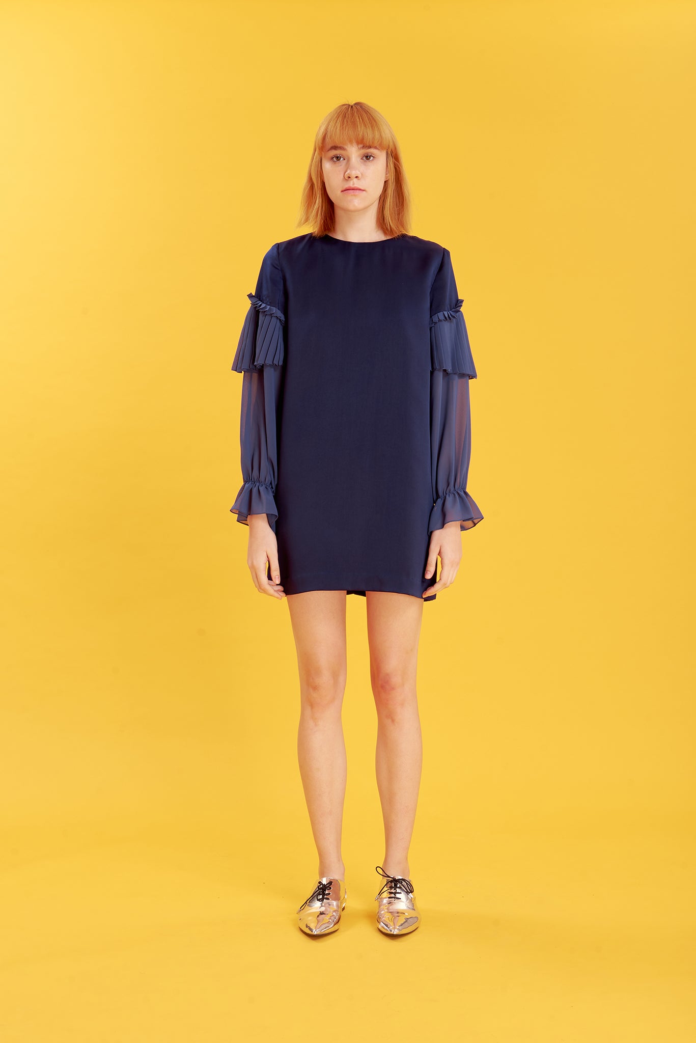 ZN121714D : DRESS WITH CHIFFON SLEEVE