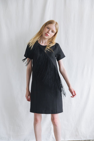 ZP091702DBK (ZX021631) : FRINGE DRESS