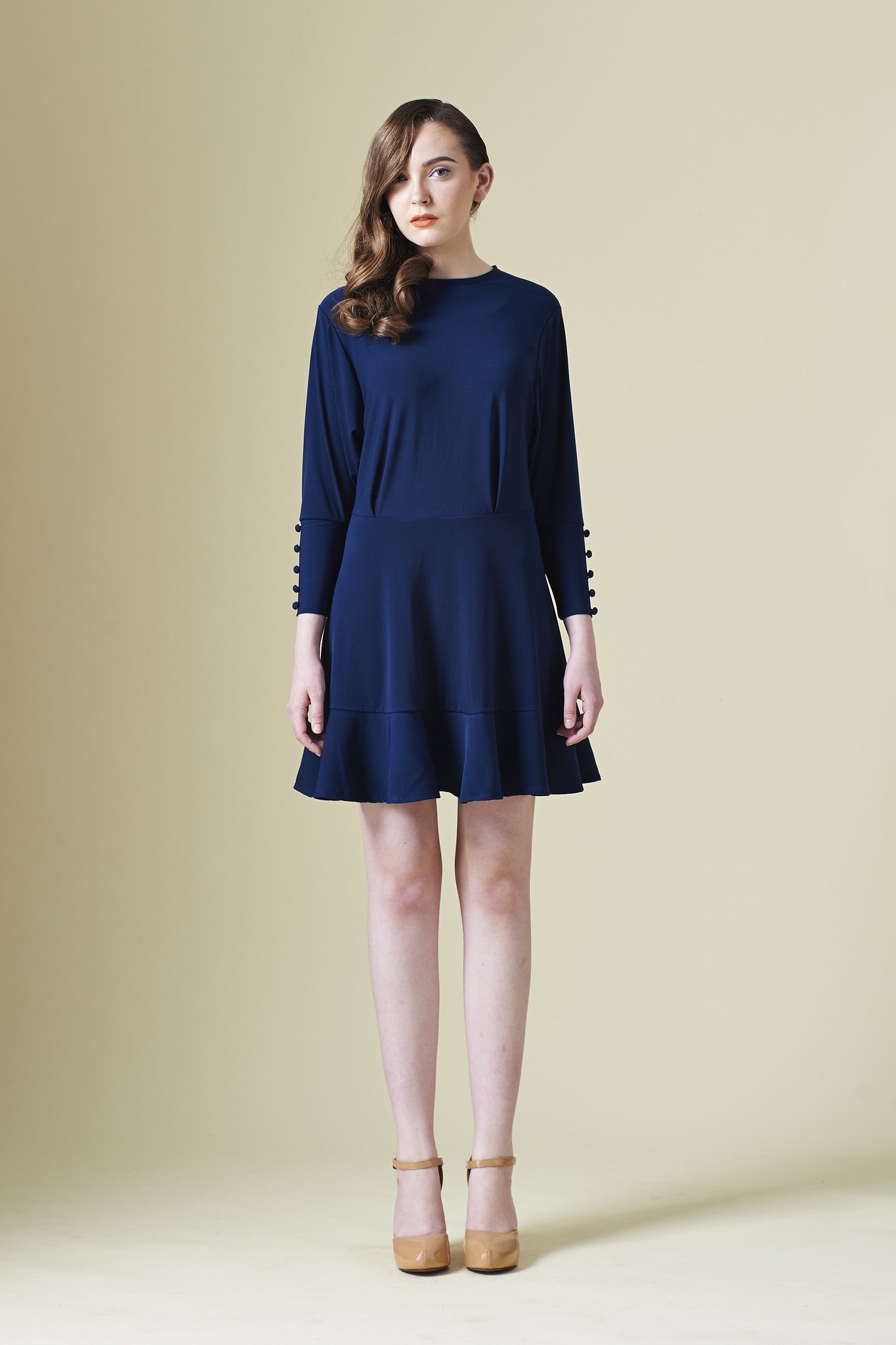 ZZLong sleeves Dress with ruffle hem