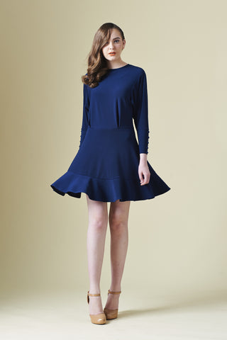 ZZLong sleeves Dress with ruffle hem