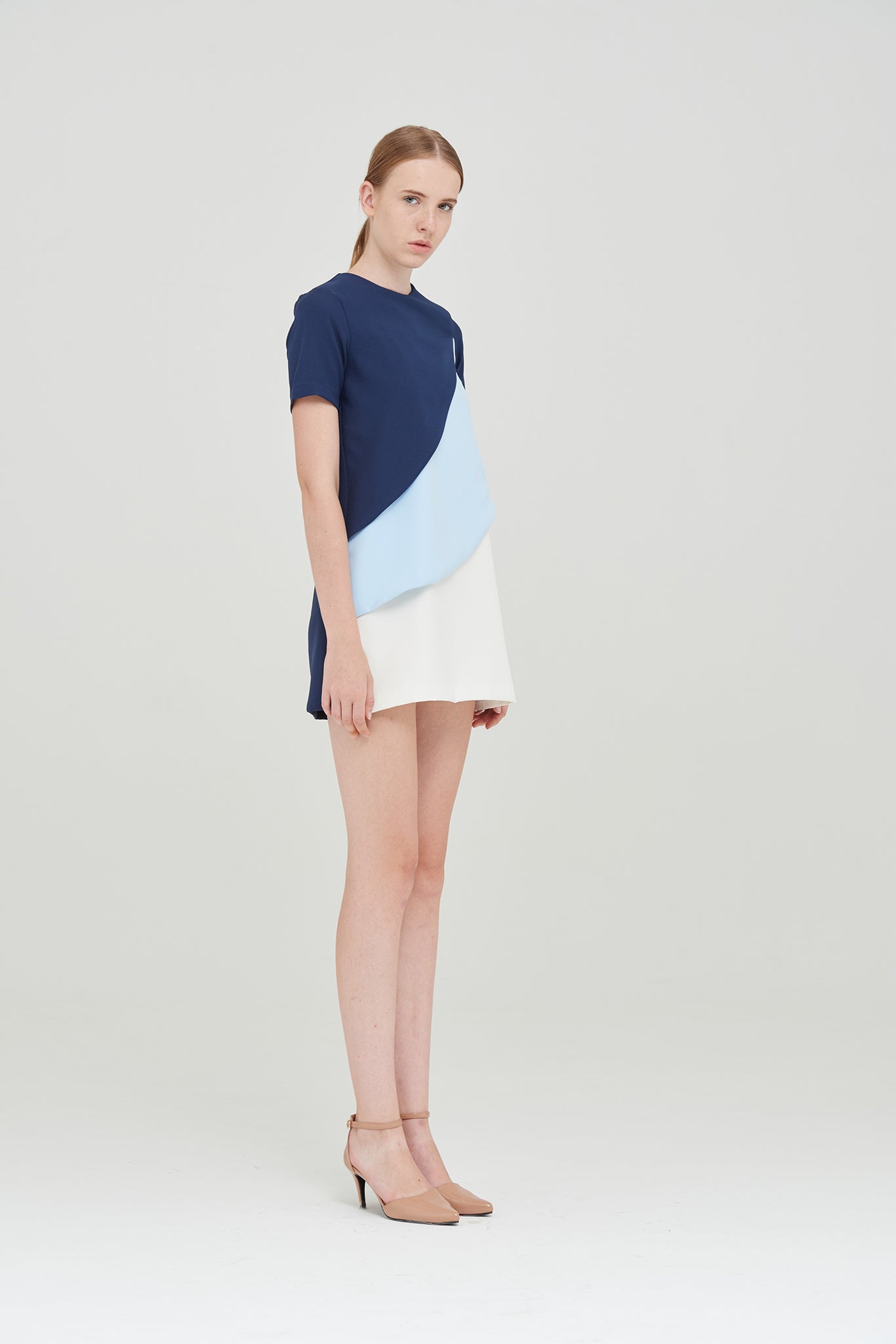 ZT101612D3T : THREE-TONE MINI DRESS
