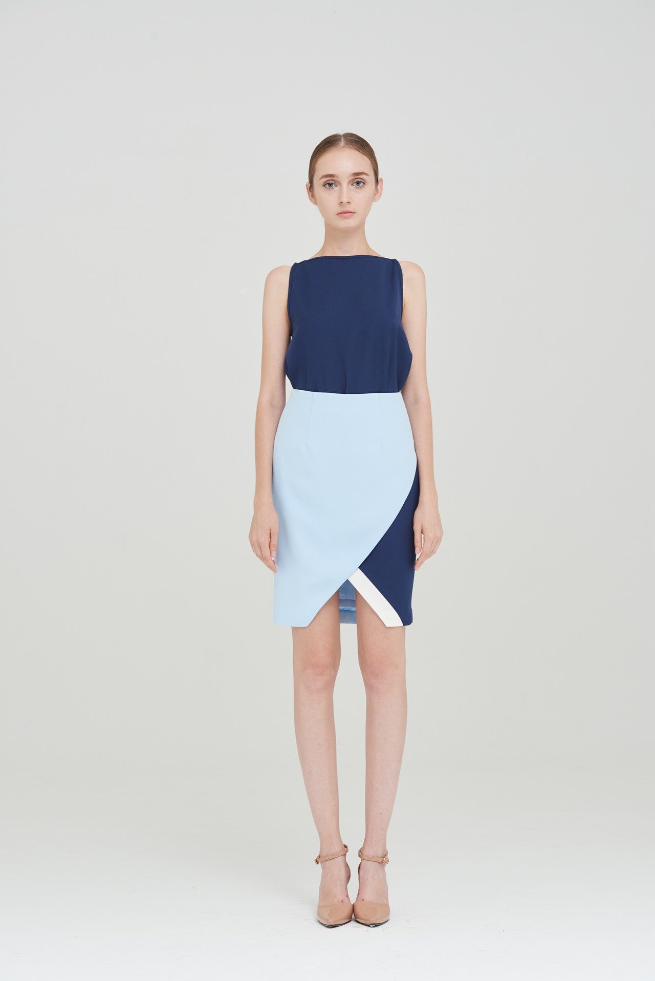 ZT101614S3T : TWO-TONE SKIRT