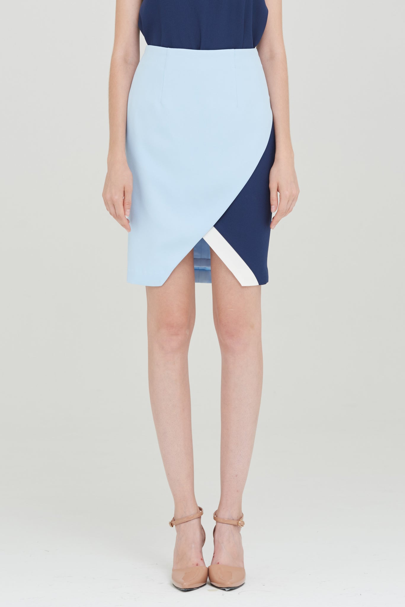 ZT101614S3T : TWO-TONE SKIRT