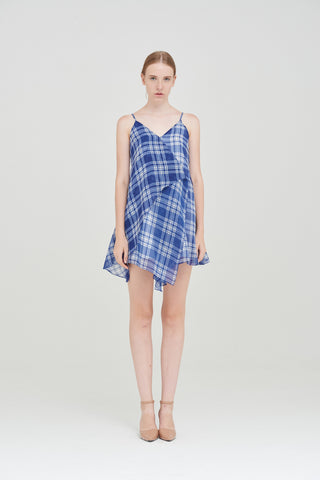 ZT101615DWT : TARTAN CHIFFON DRESS