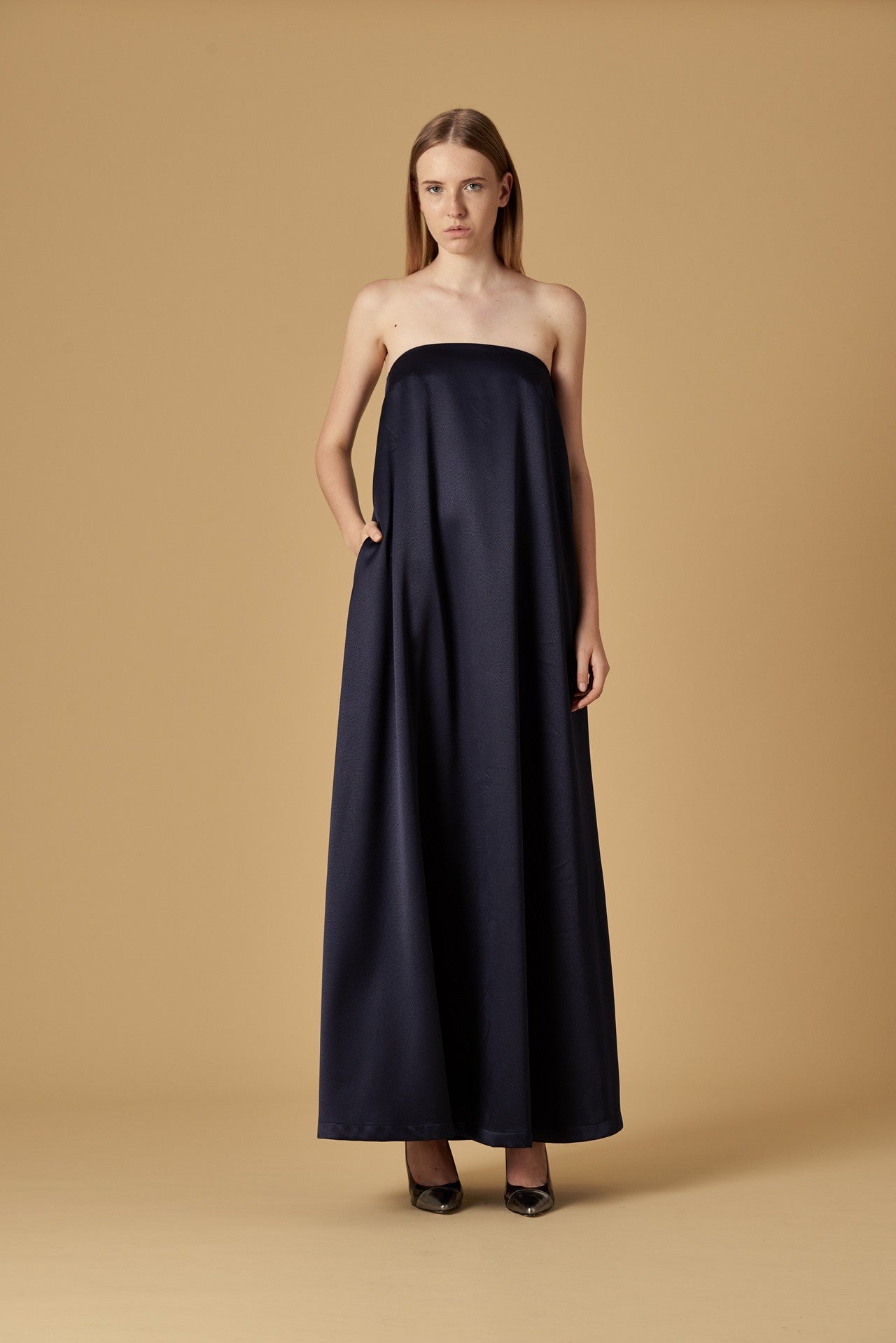 ZT101629DNV : STRAPLESS MAXI DRESS